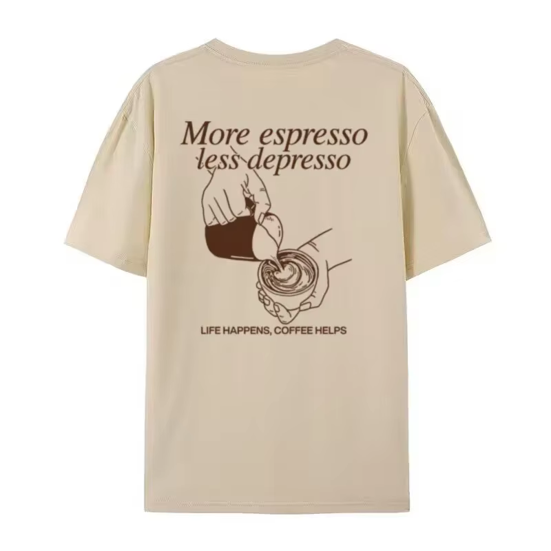 Plus expresso drôle café T-Shirts mignon Barista graphique t-shirt ample mode Streetwear haut femmes hommes rétro