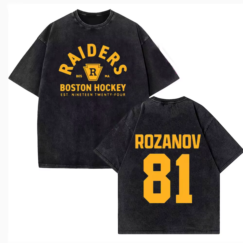 Haute qualité coton Vintage lavé chauffé rivalisserie Ilya Rozanov 81 Boston Raiders t-shirt hommes Scott chasseur Shane hollandre acide