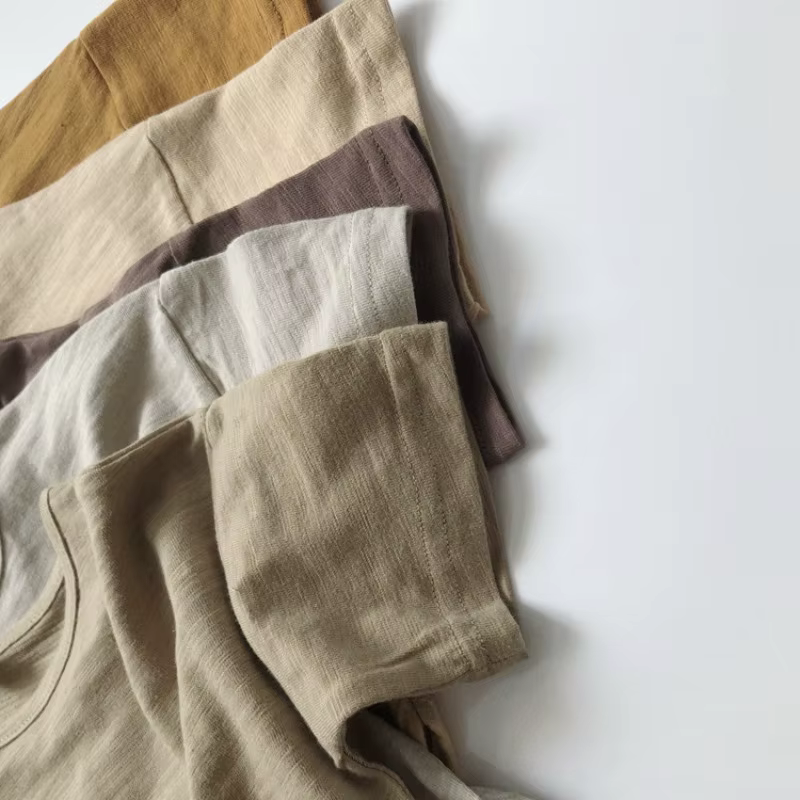 1-7T 100% coton bébé t-shirt enfant en bas âge t-shirt garçon fille vêtements à manches courtes basique t-shirt haut décontracté ample t-shirt pour les enfants