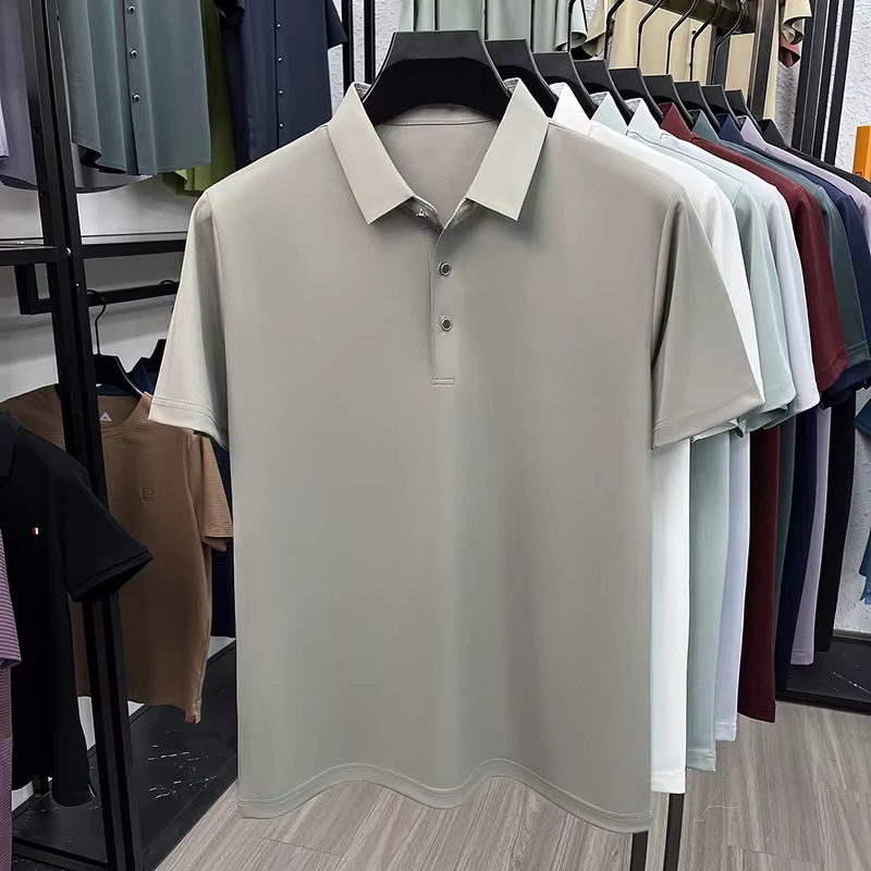 Polo en soie de mûrier pour hommes