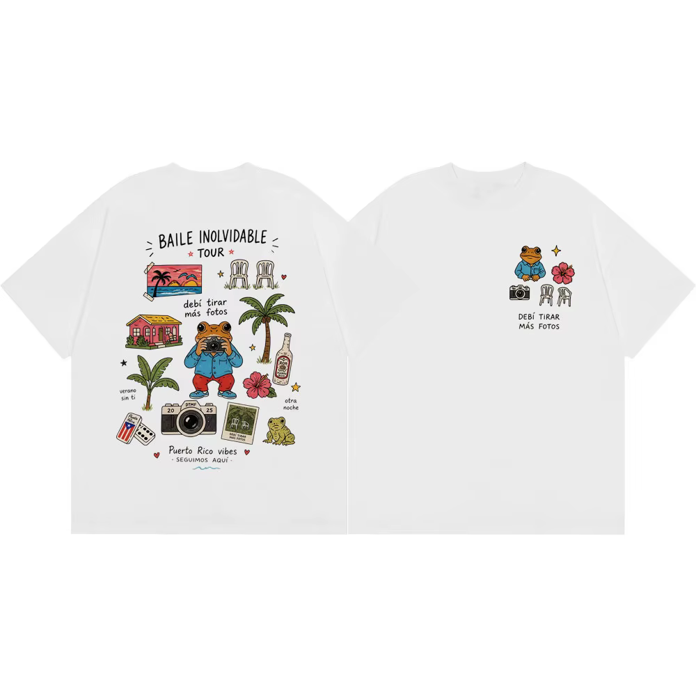 T-shirt Rapper Bad Bunny Debi Tirar Mas Fotos DTMF Album Merch