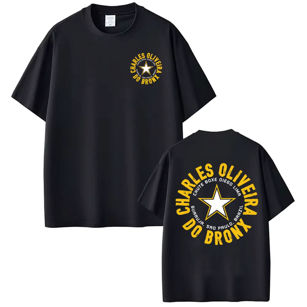 T-shirts imprimés avec le logo de Charles Oliveira Do Bronx pour hommes et femmes