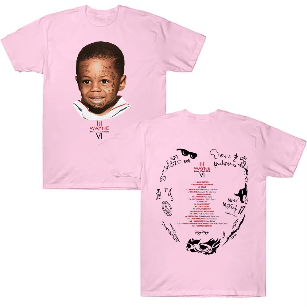 Rappeur Lil Wayne Tha Carter VI T-shirt graphique homme Hip Hop Vintage gothique