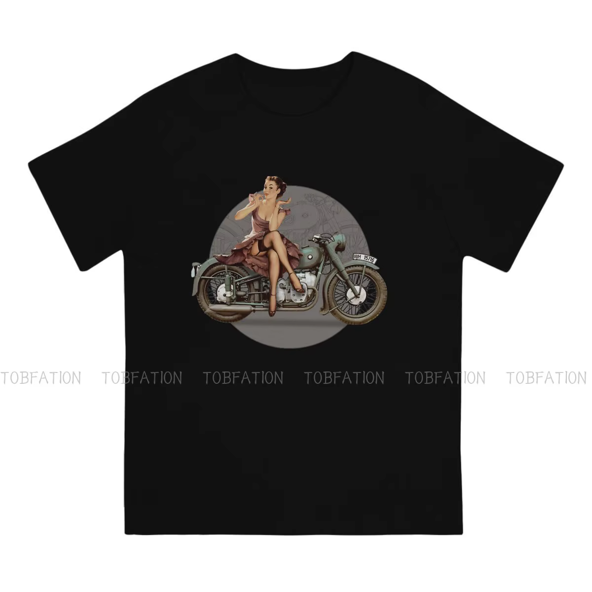 T-Shirt à Col Ras du Cou en Coton pour Homme