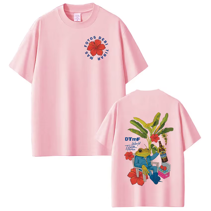 T-shirt Rapper Bad Bunny Debi Tirar Mas Fotos DTMF World Tour T-shirts Homme Femme Mode Vintage Hip Hop Streetwear