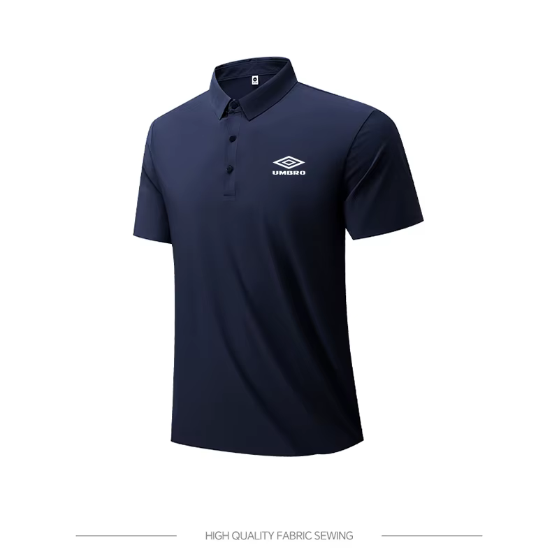 Polo UMBRO pour homme, été, sans couture, en soie glacée, séchage rapide, manches courtes, col classique, t-shirt décontracté pour le fitness et respirant