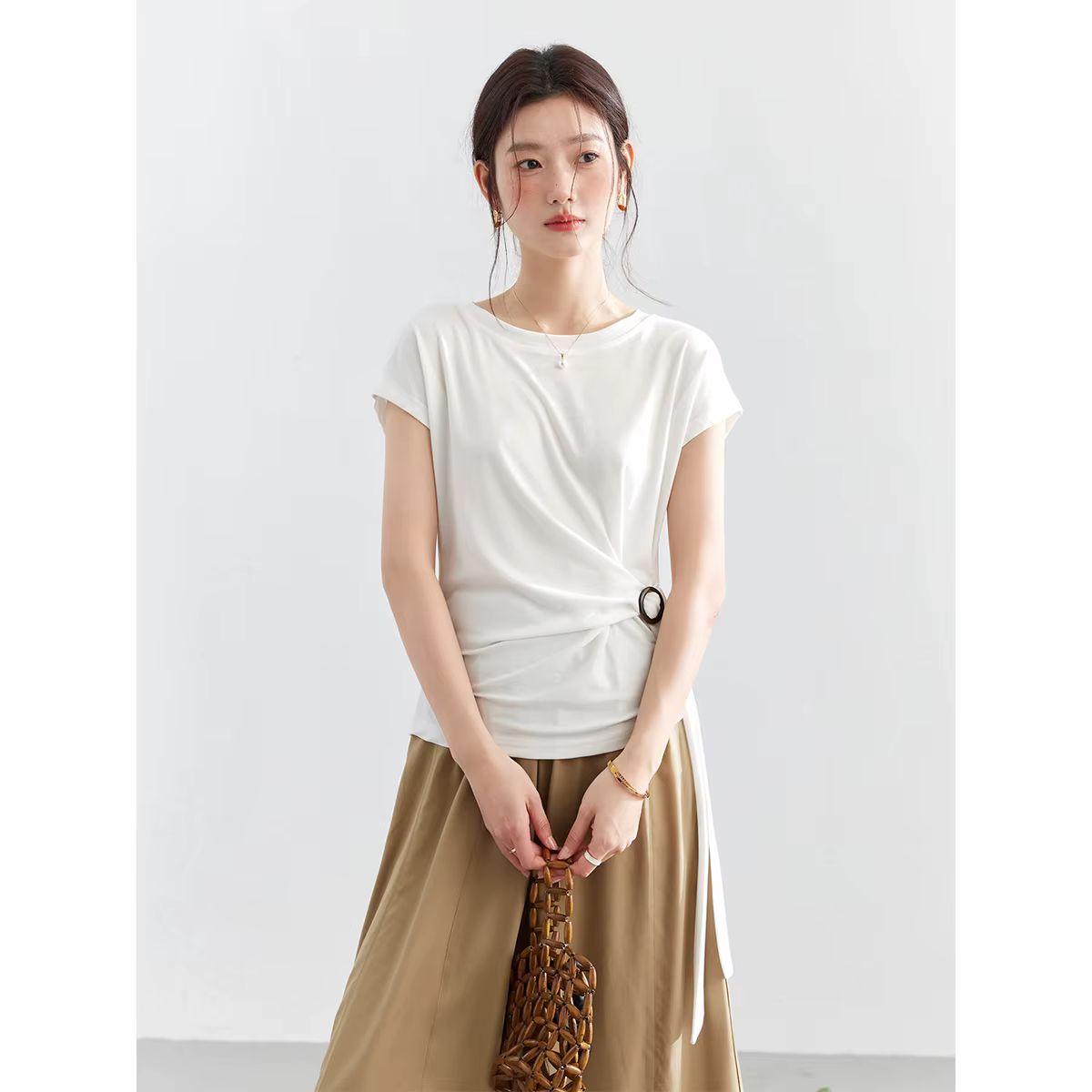 T-shirt VIMLY pour femme en Lyocell à manches courtes