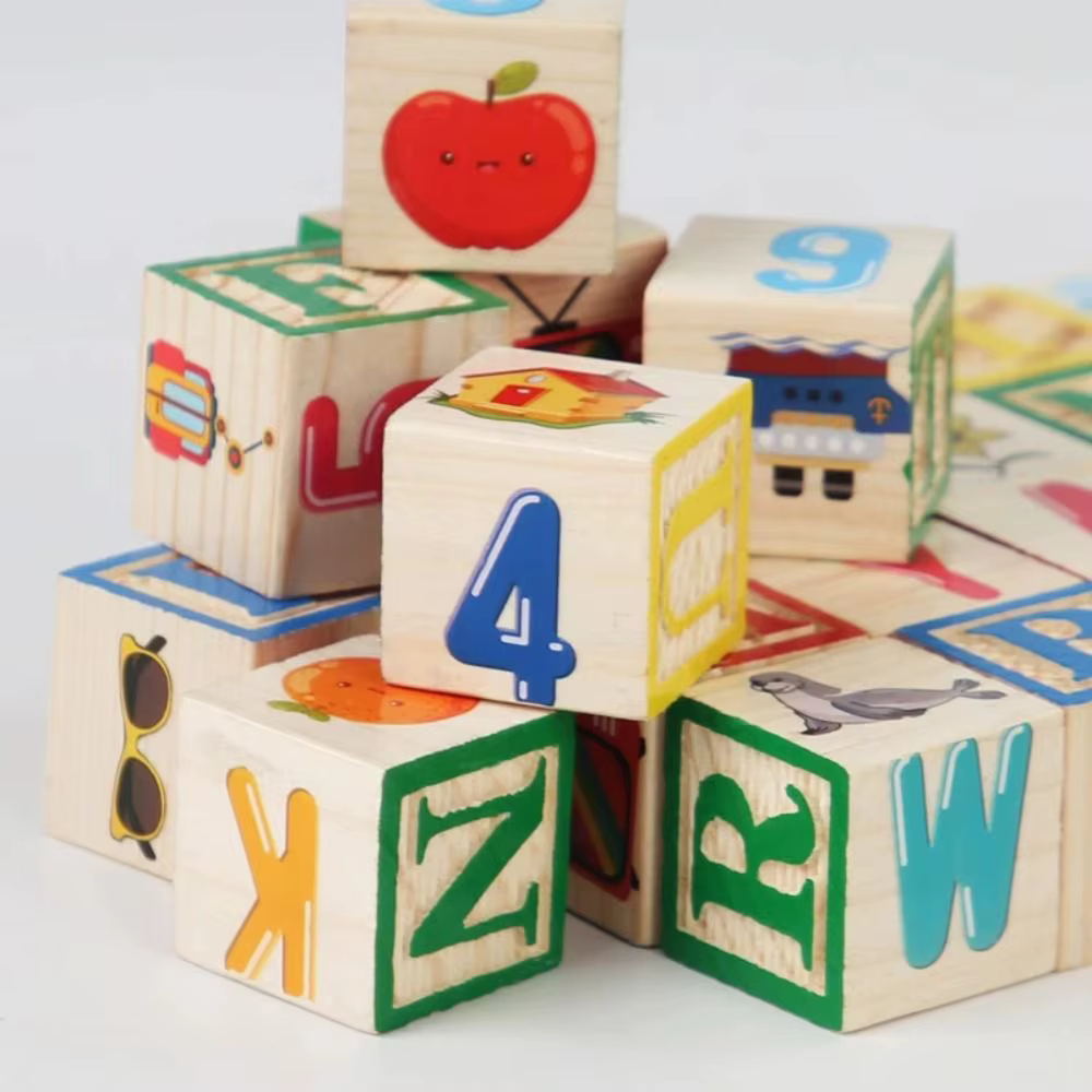 Blocs de construction en bois pour apprentissage Cognitif