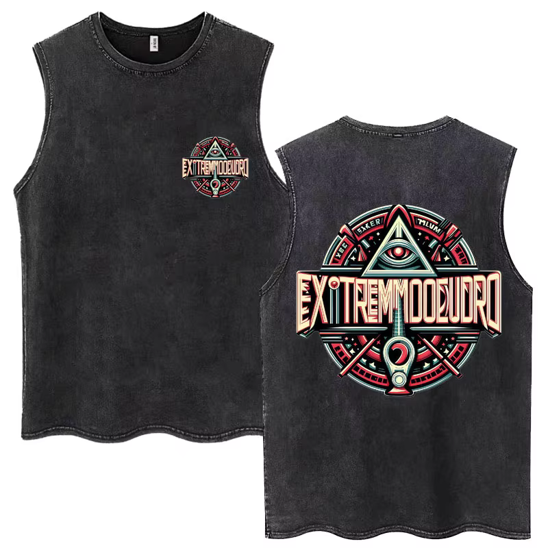 Rock Band Extremoduro Tour Débardeurs délavés Vêtements pour hommes Mode Harajuku Hip Hop T-shirts sans manches Gilets en coton amples décontractés