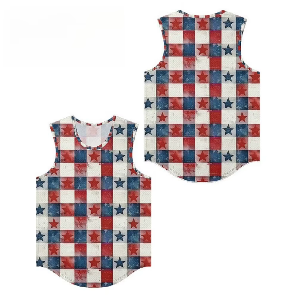 Débardeur pour hommes gilets étoiles requins imprimé tendance vêtements de plage respirants essentiel sans manches