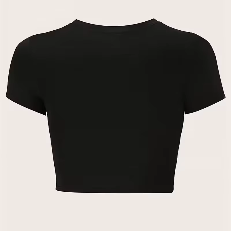 T-shirt court sexy des années 90 avec imprimé lettre Karma style vintage, t-shirt Y2K à manches courtes pour l'été, vêtements courts pour femmes