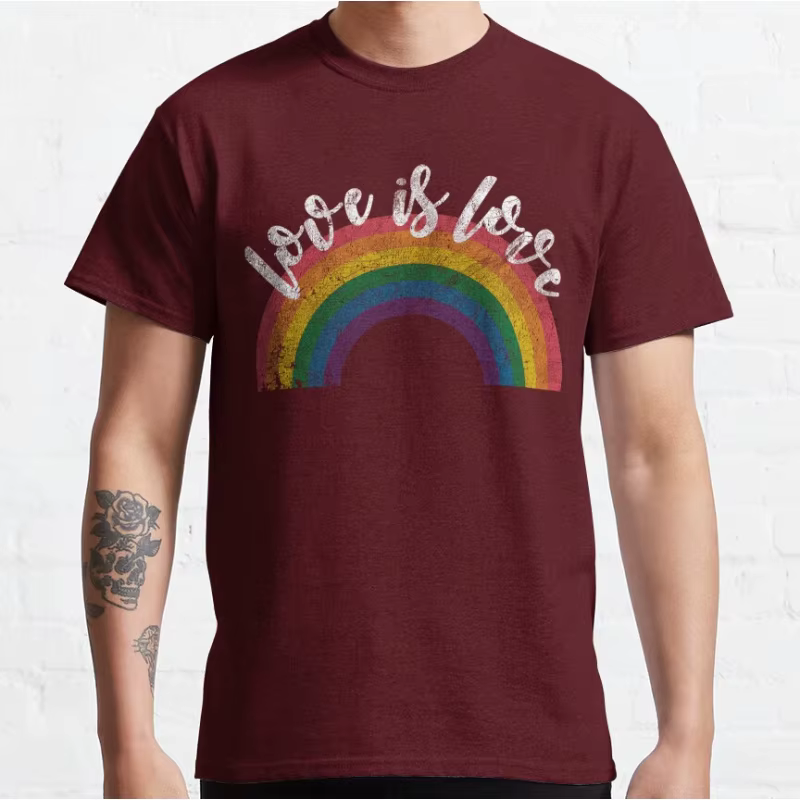 Gay Pride Vintage arc-en-ciel LGBT amour est