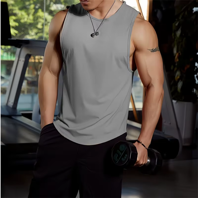 Nouveau débardeur de fitness sans manches pour homme