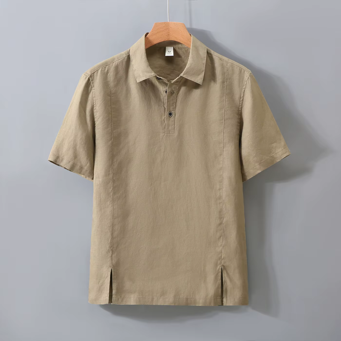 1517 Polo-shirt à manches courtes 100% lin de bonne qualité pour homme