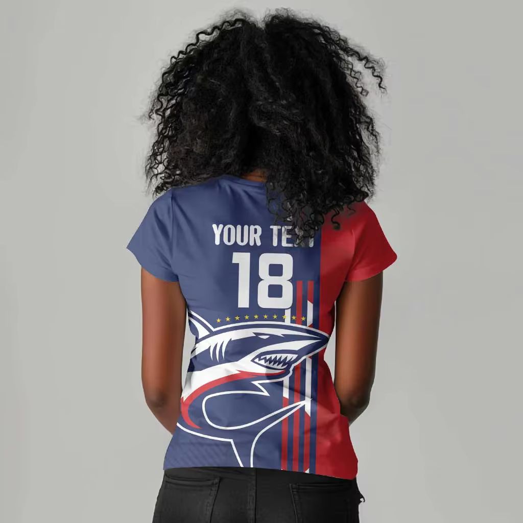 T-shirt à manches courtes et col en V pour femme