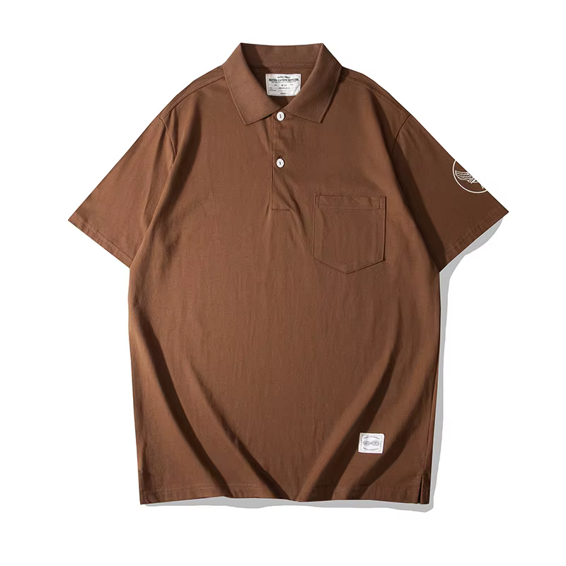 OKONKWO_200g POLO à manches courtes avec poche rétro_T-shirt