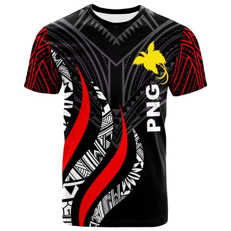 Papouasie-nouvelle-guin drapeau carte graphique t-shirts PNG emblème National t-shirt pour hommes vêtements polynésie