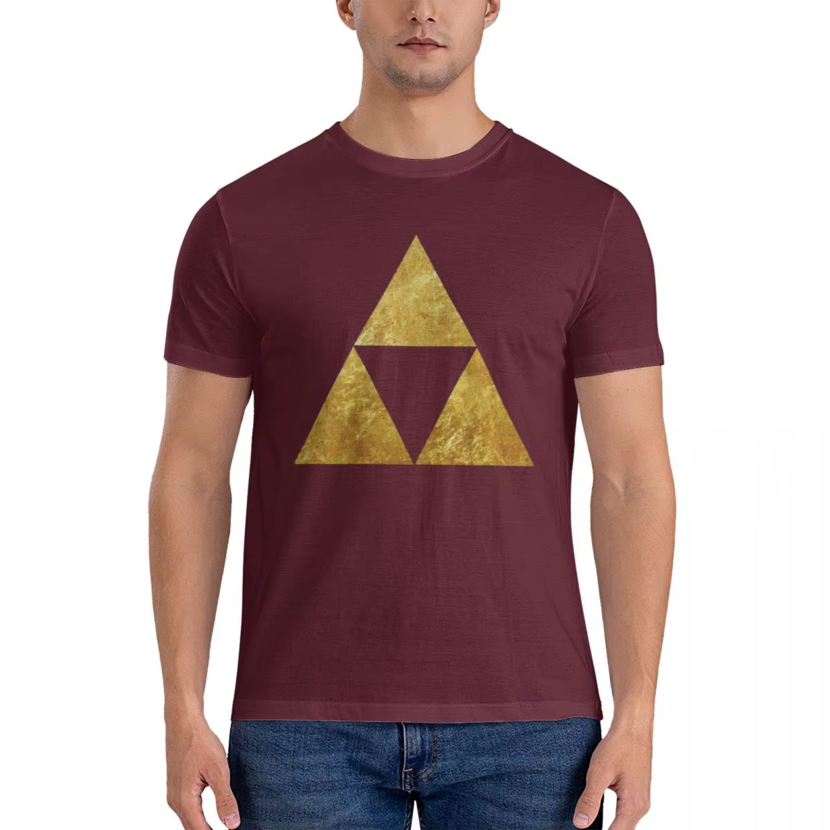 Or Triforce Symdangers T-shirt helpda pour hommes Économie en coton grande taille à manches courtes pour hommes O-Neck Vêtements d'été Y-S-6XL