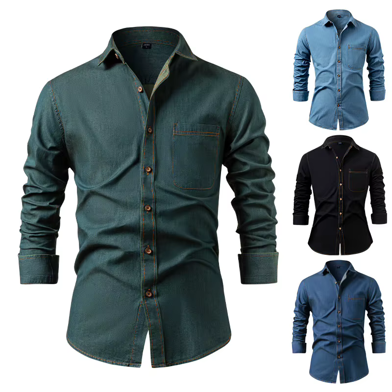 Chemise en jean américaine 2026 pour homme