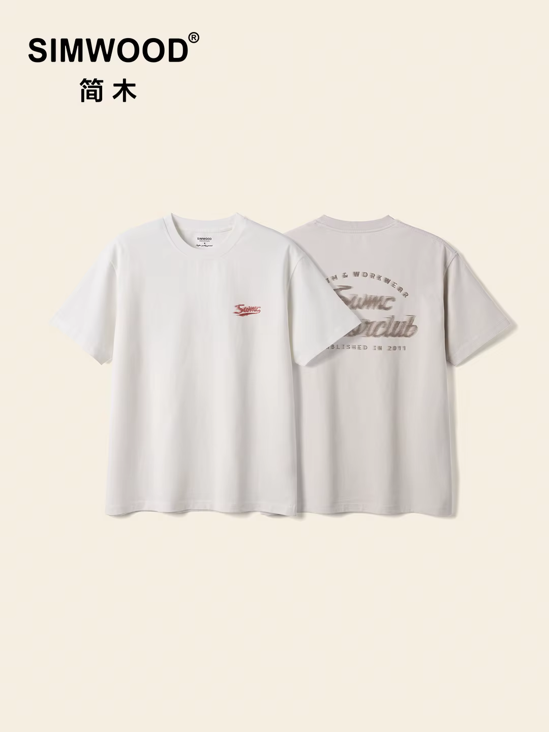 T-shirt vintage délavé SIMWOOD pour homme