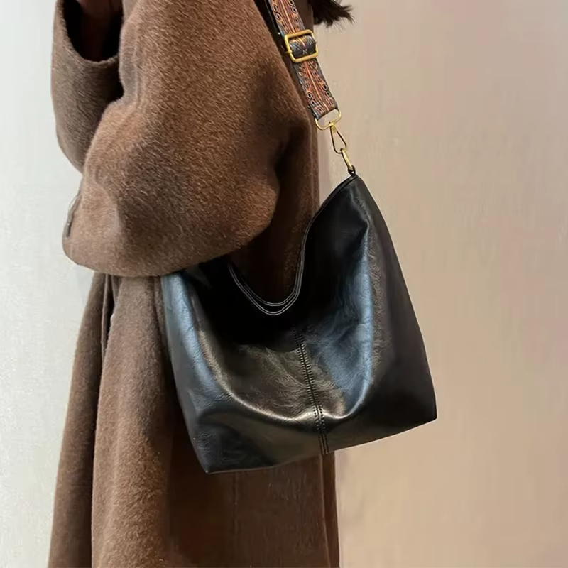 Sac fourre-tout de couleur unie à la mode pour femmes