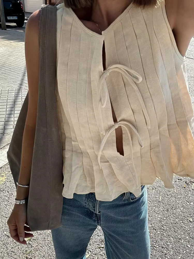 Tossy blanc pansement côtelé débardeur chemises pour femmes évider sans manches mince été mode gilet