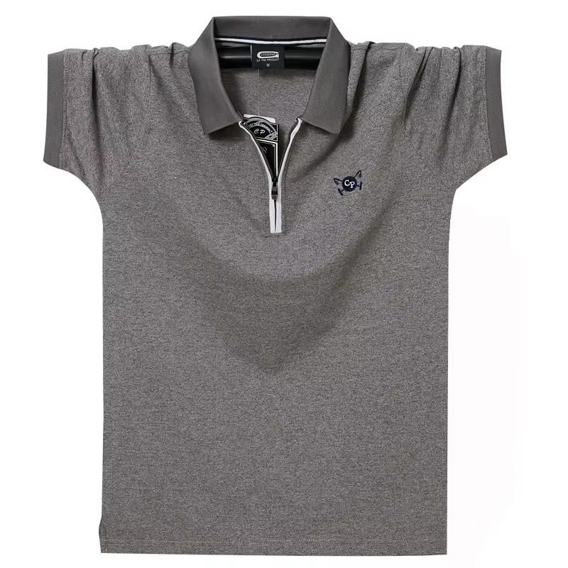 Polo Décontracté à Manches Courtes pour Homme, Vêtement à Revers, Fermeture Éclair, Respirant, Demi-Manches, 4XL, 5XL, 6XL, Nouvelle Collection Été
