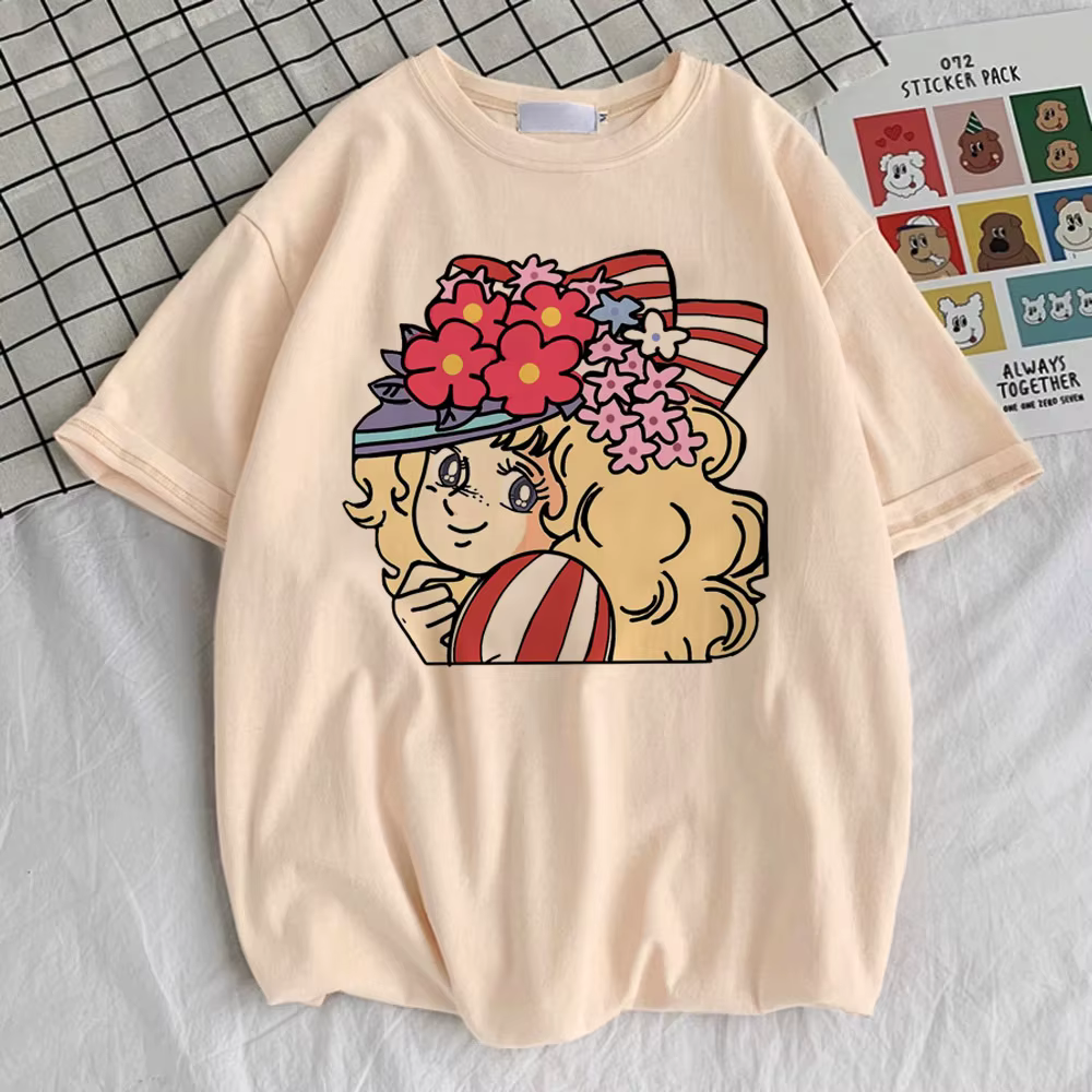 Candy Candy t-shirt fille Vintage kawaii à la mode graphique esthétique top t-shirts 2000s Pop Culture rétro esthétique Grunge Pastel