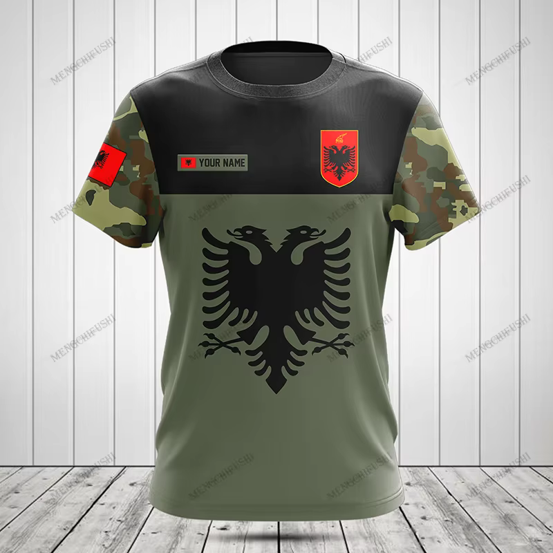 T-shirts graphiques personnalisés avec drapeau de l'Albanie