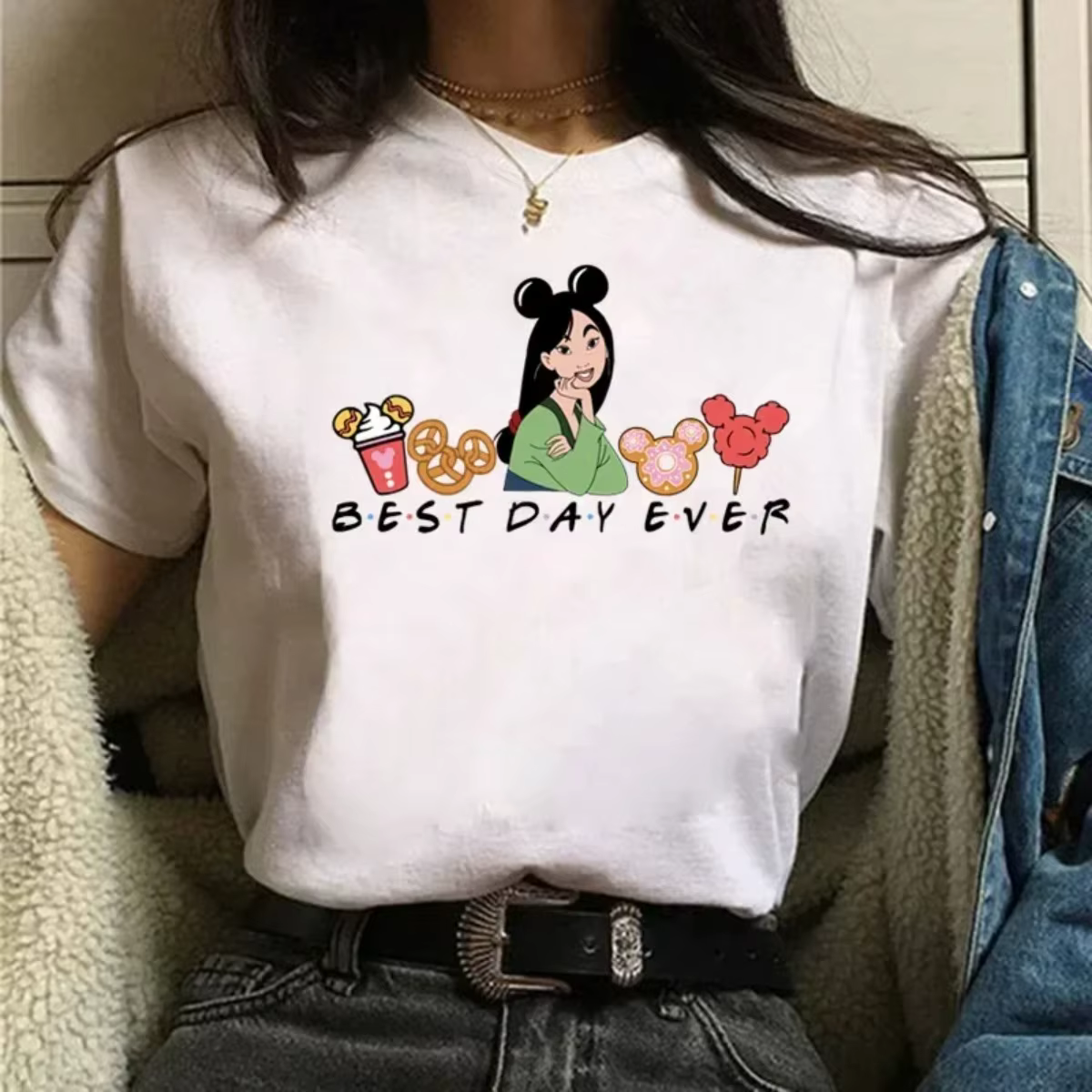 T-shirt imprimé Disney Best Day Ever pour femmes