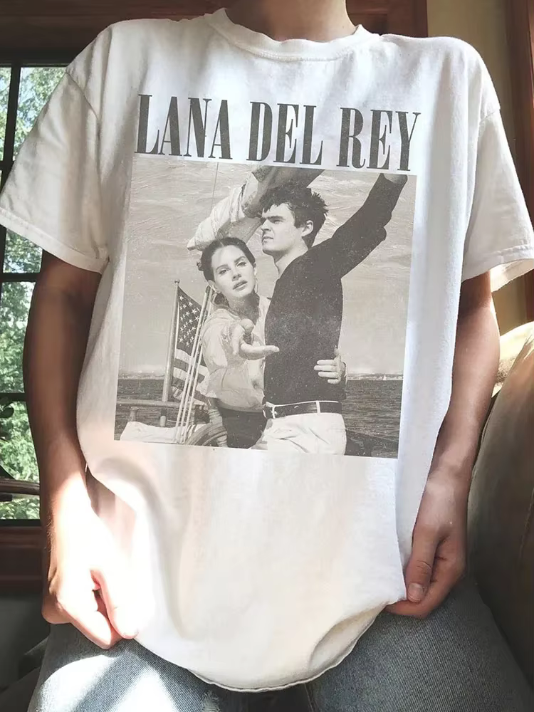Lana Del Rey Ldr voile Tan T-Shirt doux
