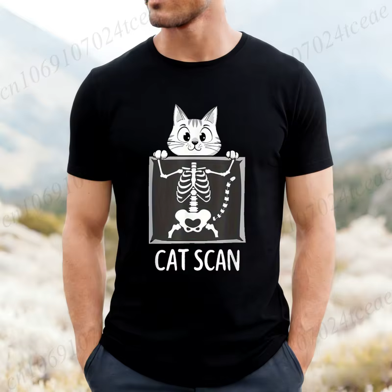 T-shirt graphique Cat Scan pour hommes et femmes