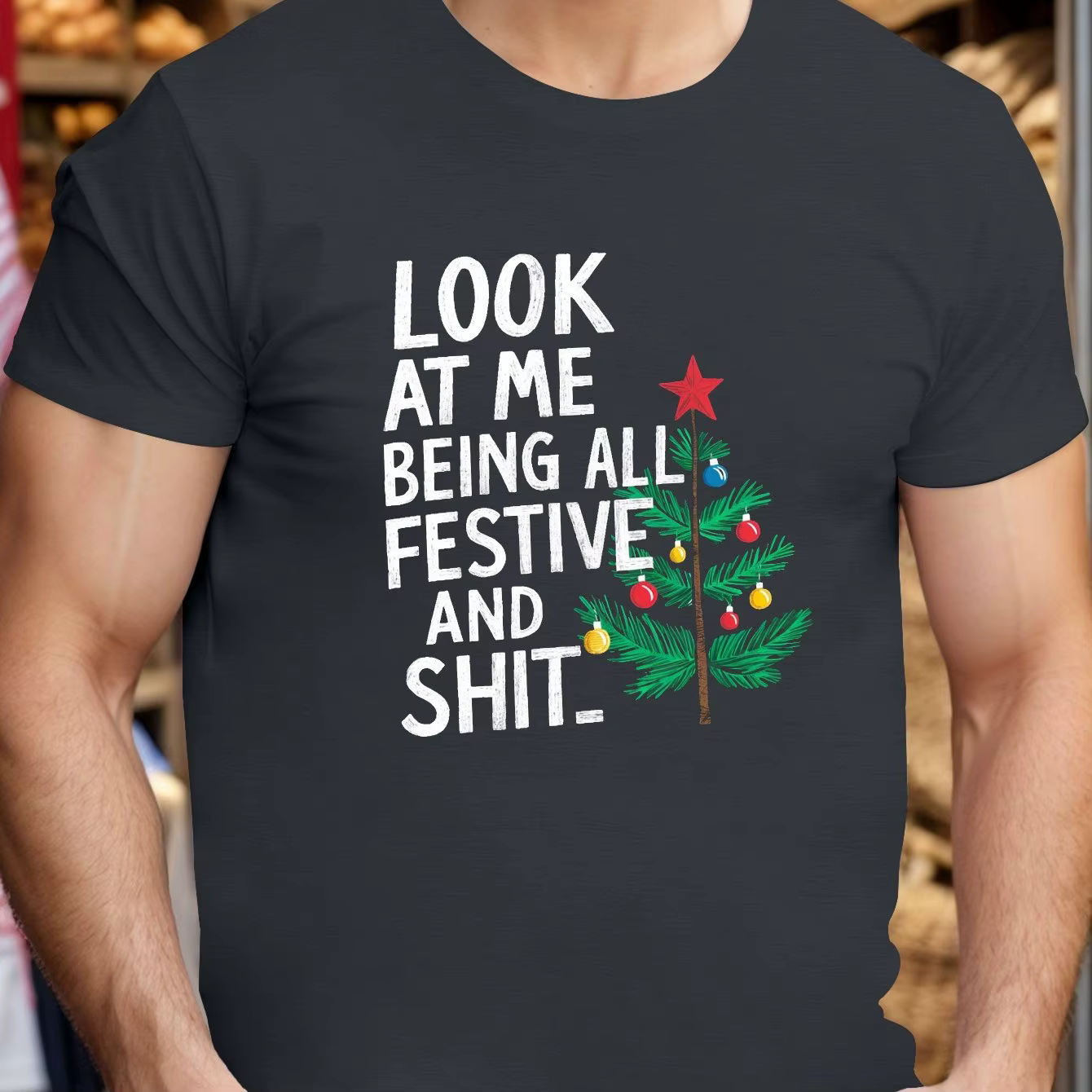T-Shirt graphique de noël pour hommes