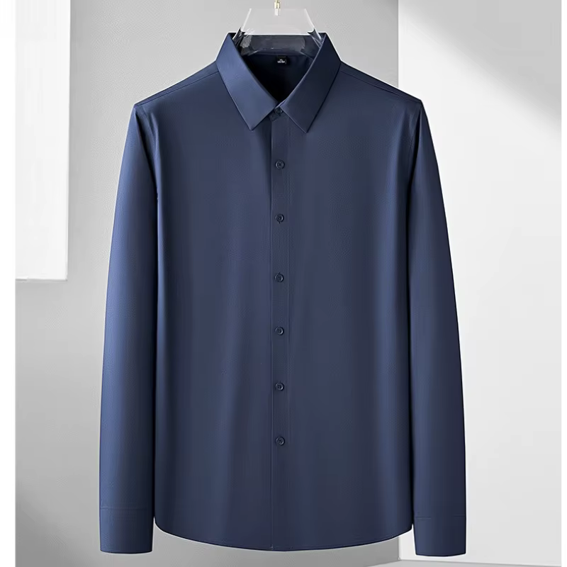  Chemise à manches longues en modal cool touch pour hommes sans fer – Business décontracté résistant aux rides Vêtements de bureau formels