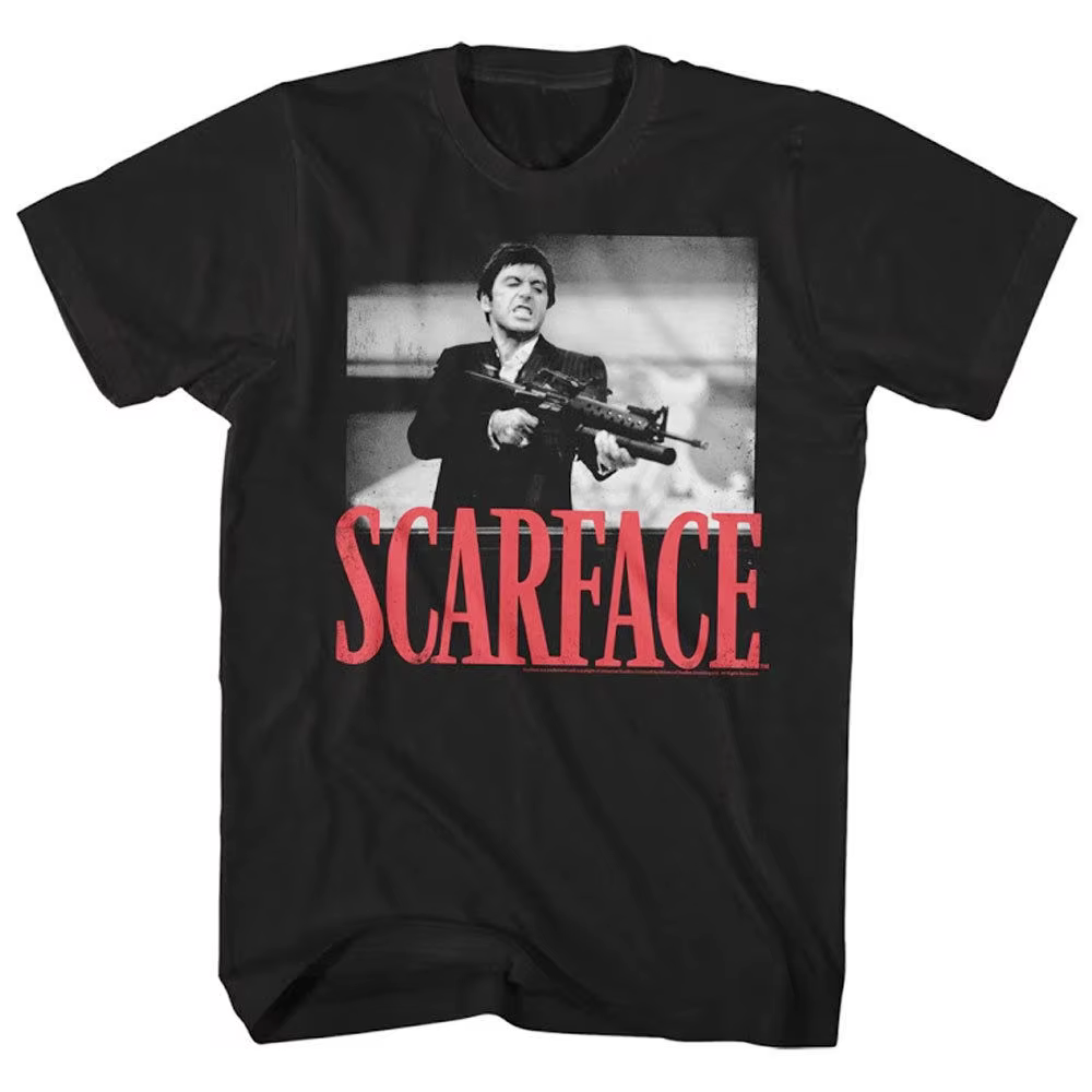 T-shirt pour homme Scarface Tony Montana Big Guns Little Friend
