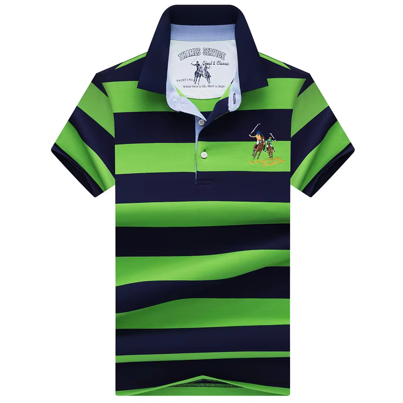 Polo rayé homme mode affaires coton