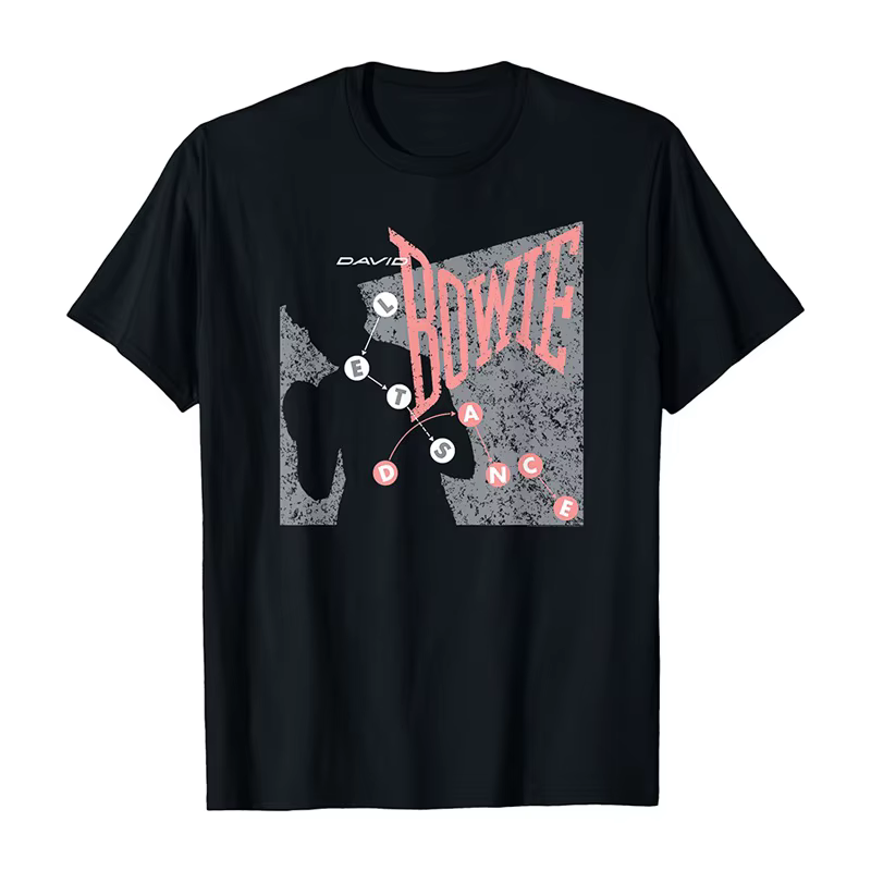 T-shirt imprimé rétro américain pour hommes et femmes, Top David Bowie Rock Singer Art