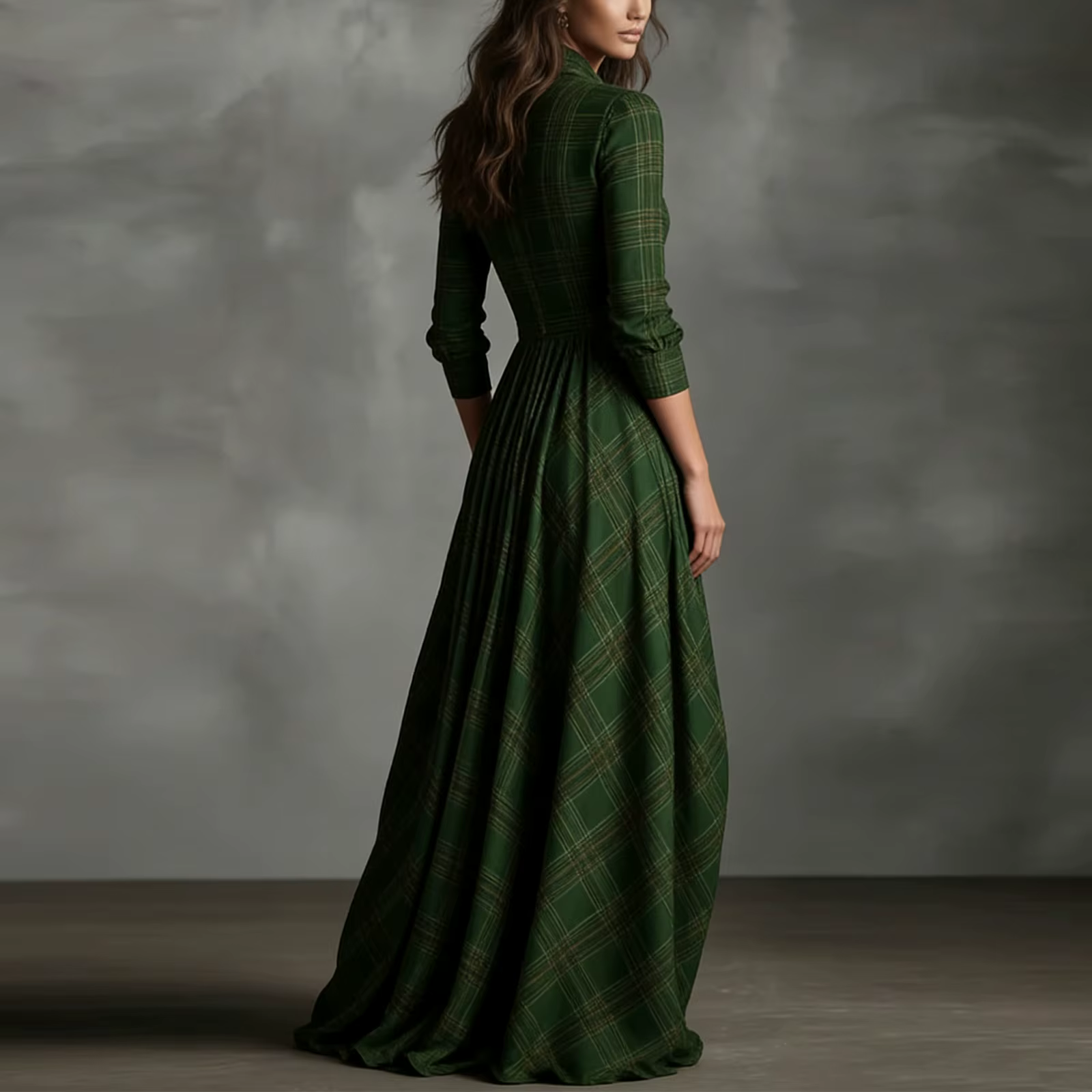 Robe chemise à carreaux pour femmes