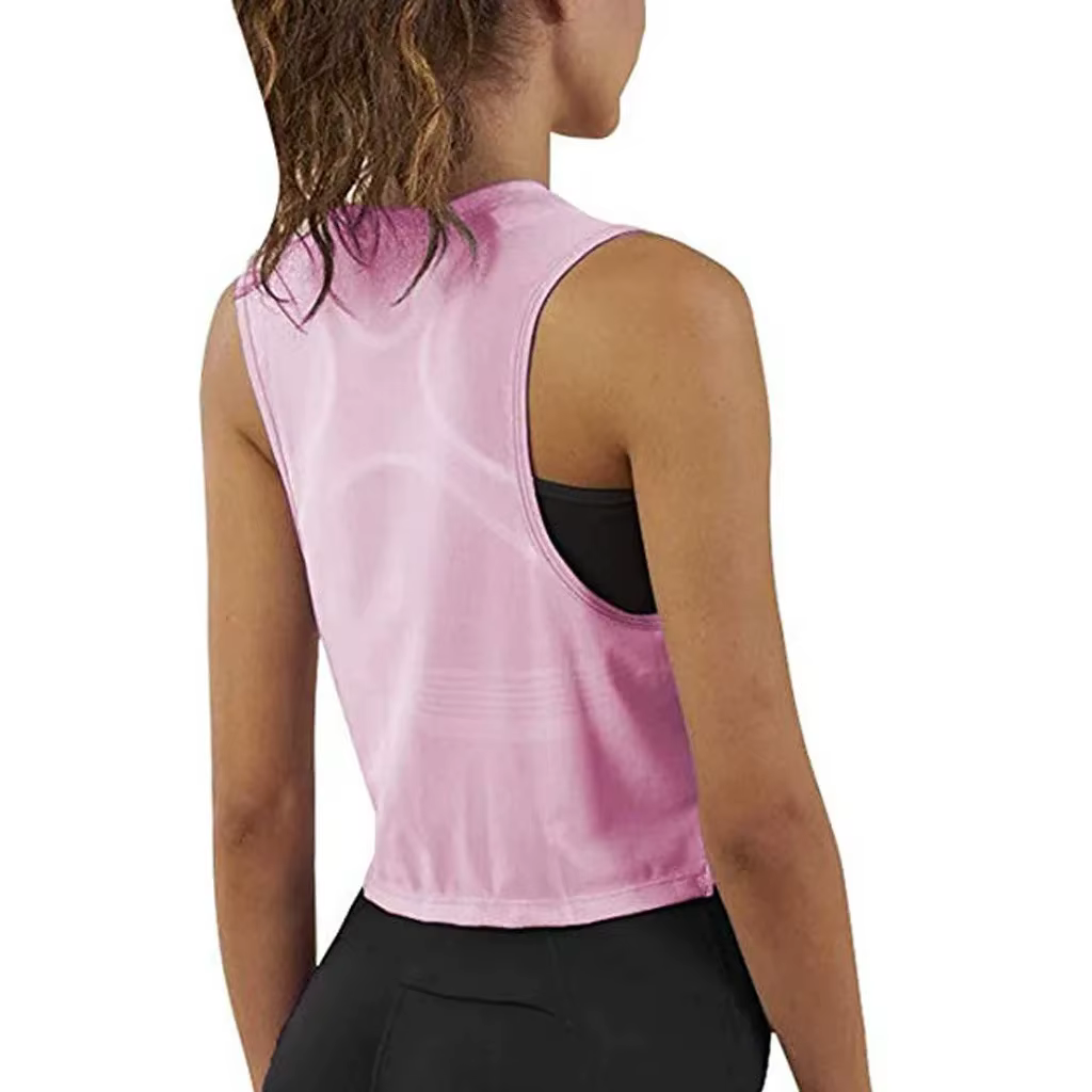 T-shirt de yoga en coton à manches courtes pour femmes