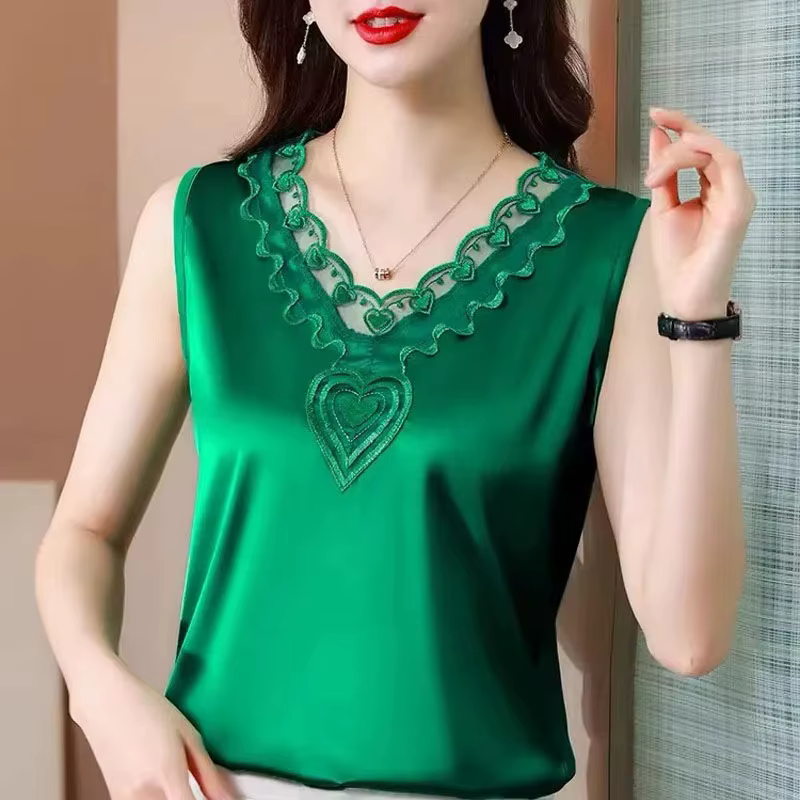 Débardeur à bretelles en satin pour femme