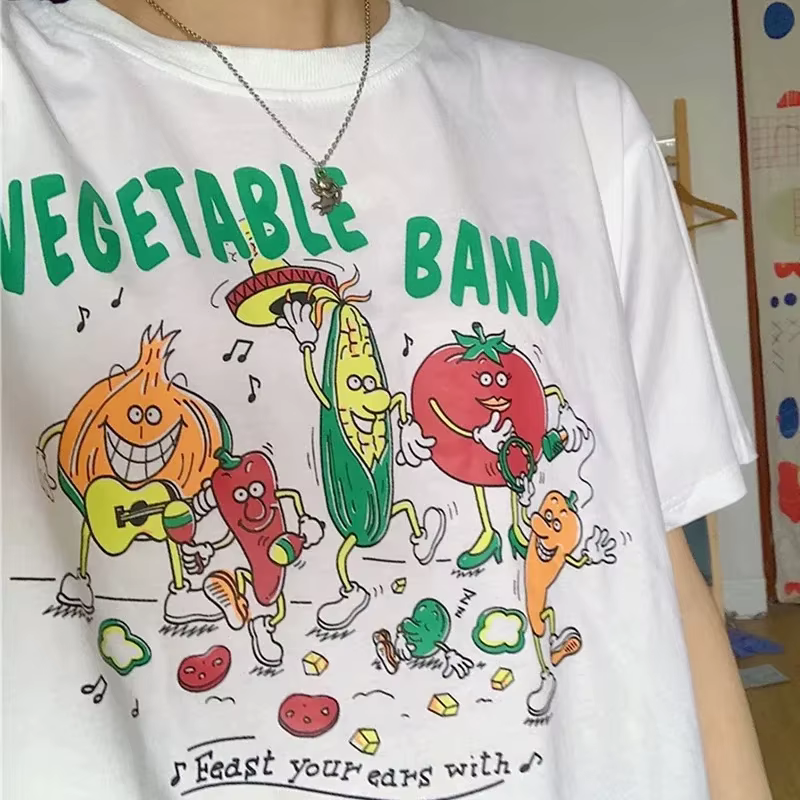 Bande végétale imprimer femmes t-shirt Harajuku Streetwear esthétique graphique
