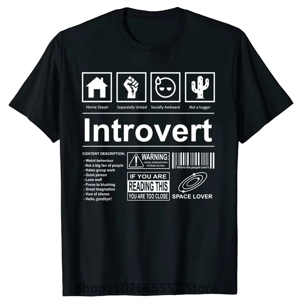 Introvert Logo T-shirt drôle Humor Introvers blague t-shirts été coton Streetwear