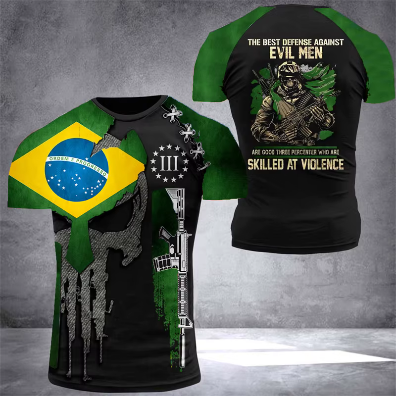 Brésil drapeau hommes T-Shirt impression 3D brésilien