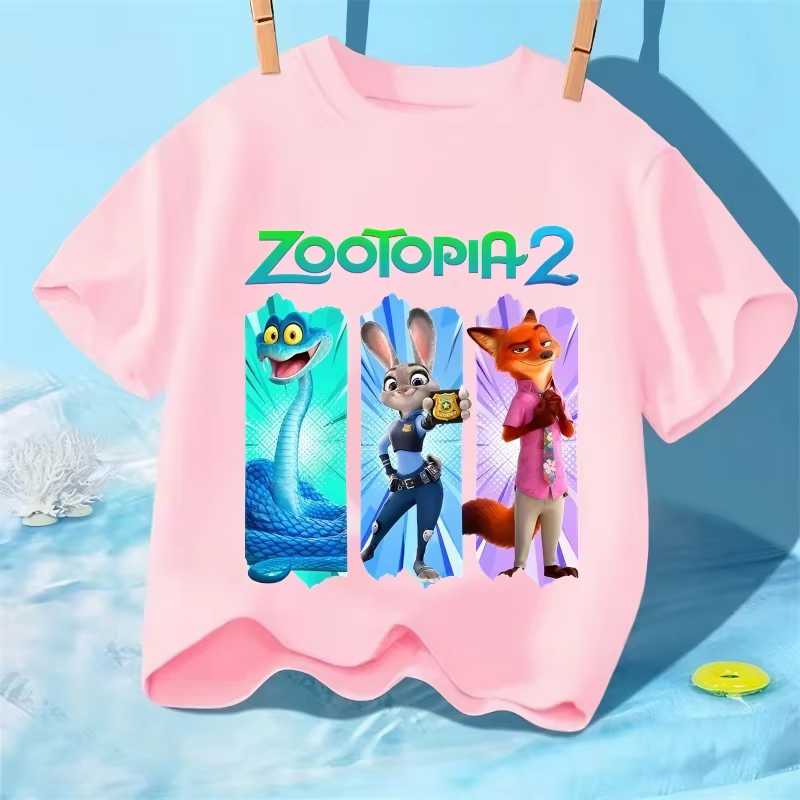 T-shirt pour enfants avec imprimé de dessin animé Zootopia