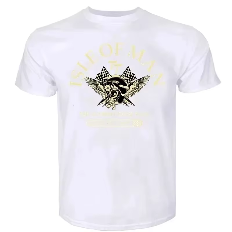 T-shirt pour hommes Isle of Man TT Races Skull Helmet
