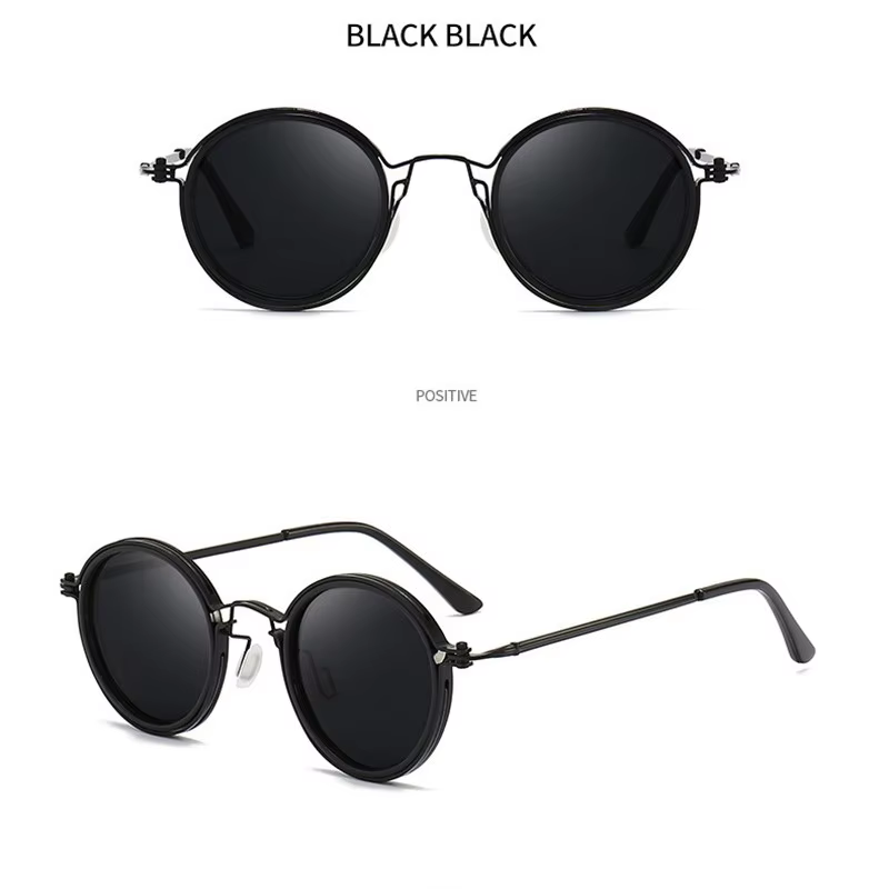 Lunettes de soleil rondes rétro unisexes