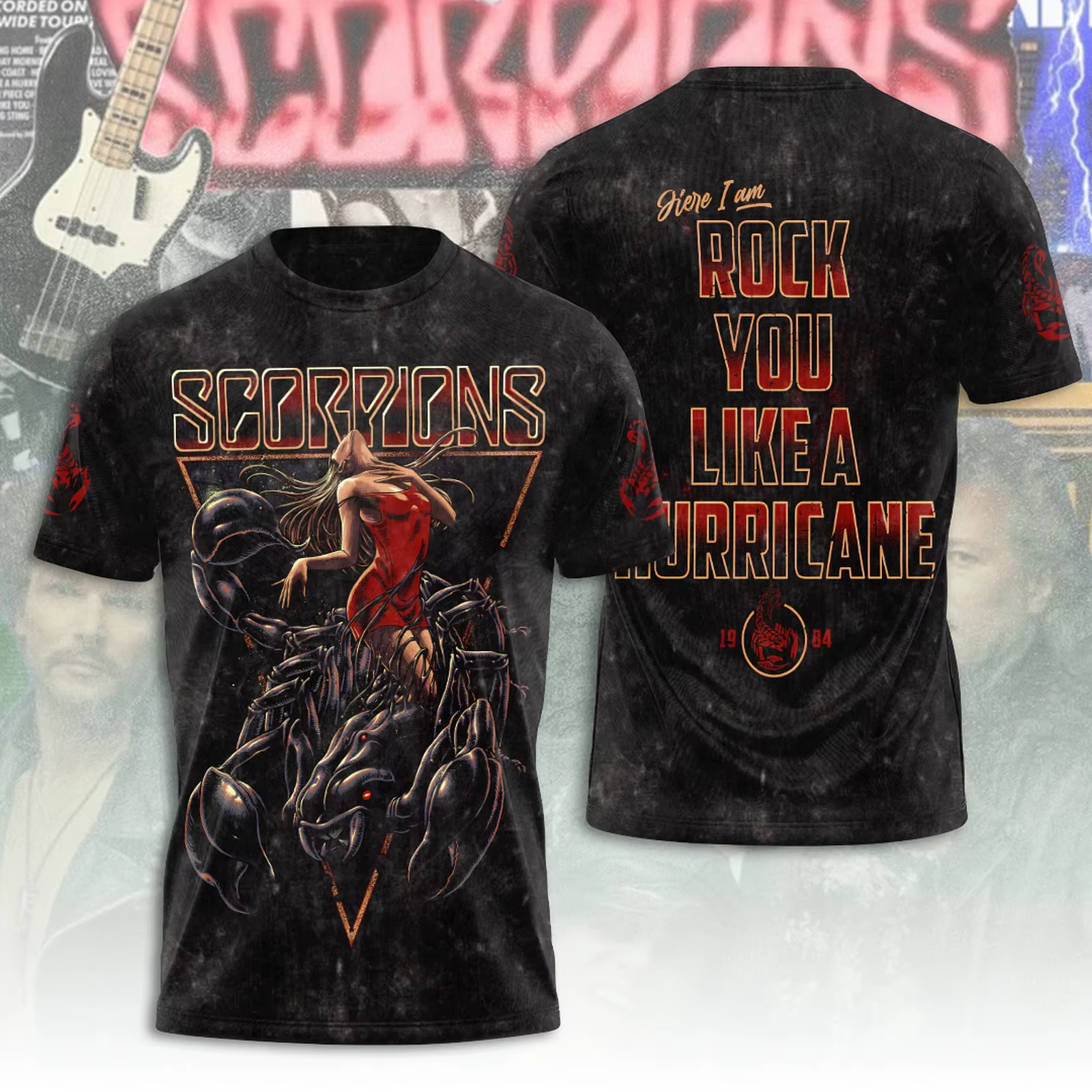 2026 Rock Scorpions Band 2025 Tour T-shirt imprimé en 3D hommes femmes mode Hip Hop