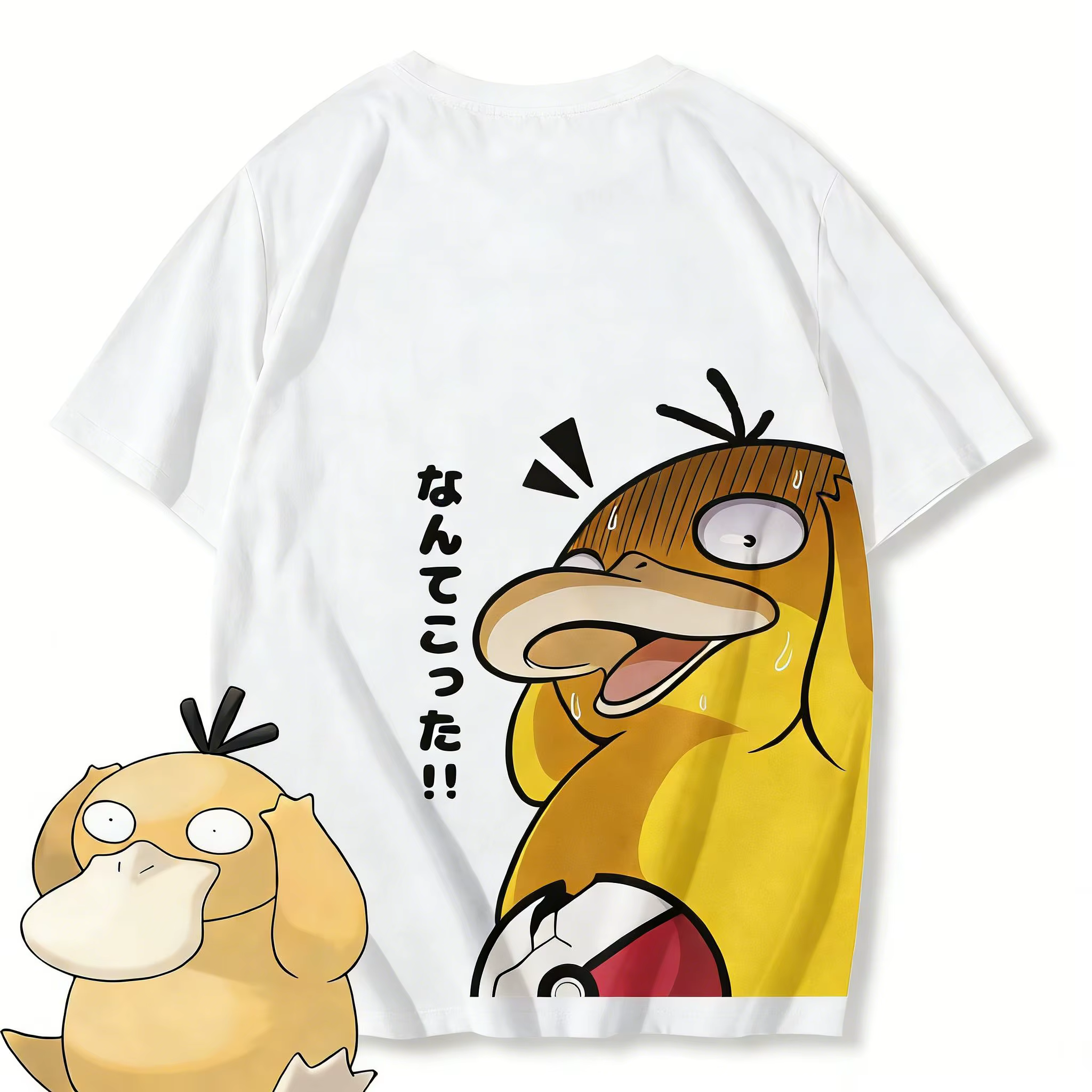 T-shirt imprimé Anime Pokemon Psyduck pour hommes et femmes
