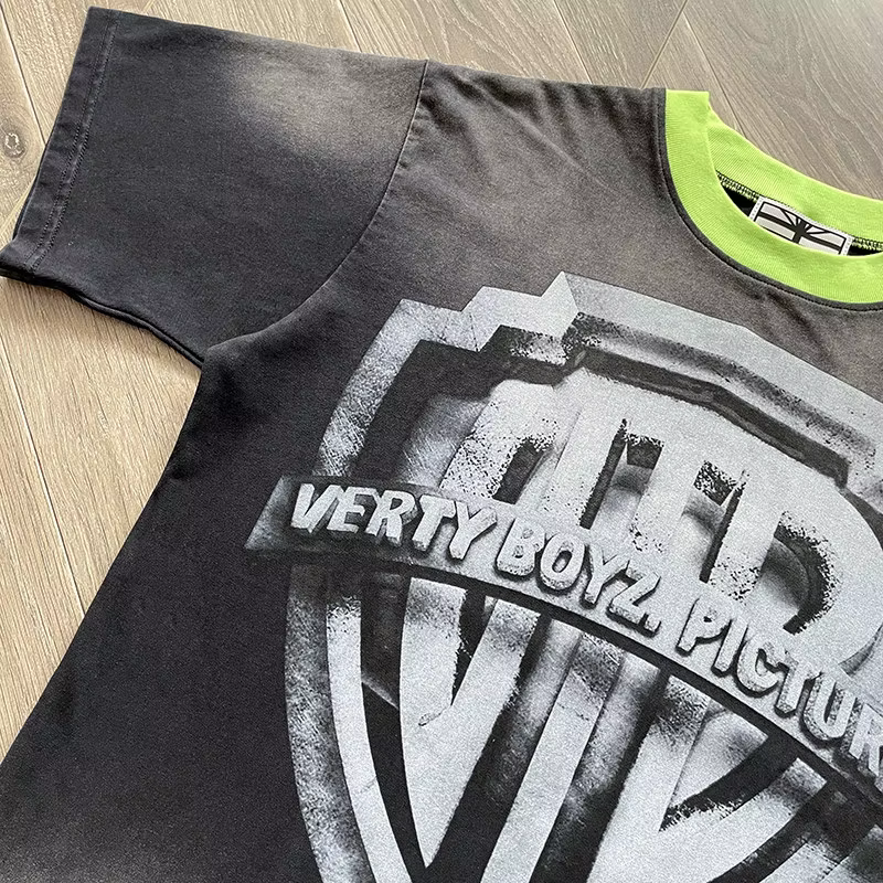 T-shirt décontracté à manches courtes pour hommes et femmes Vertabrae American Street Dark Rap Day Foot VERTEE5