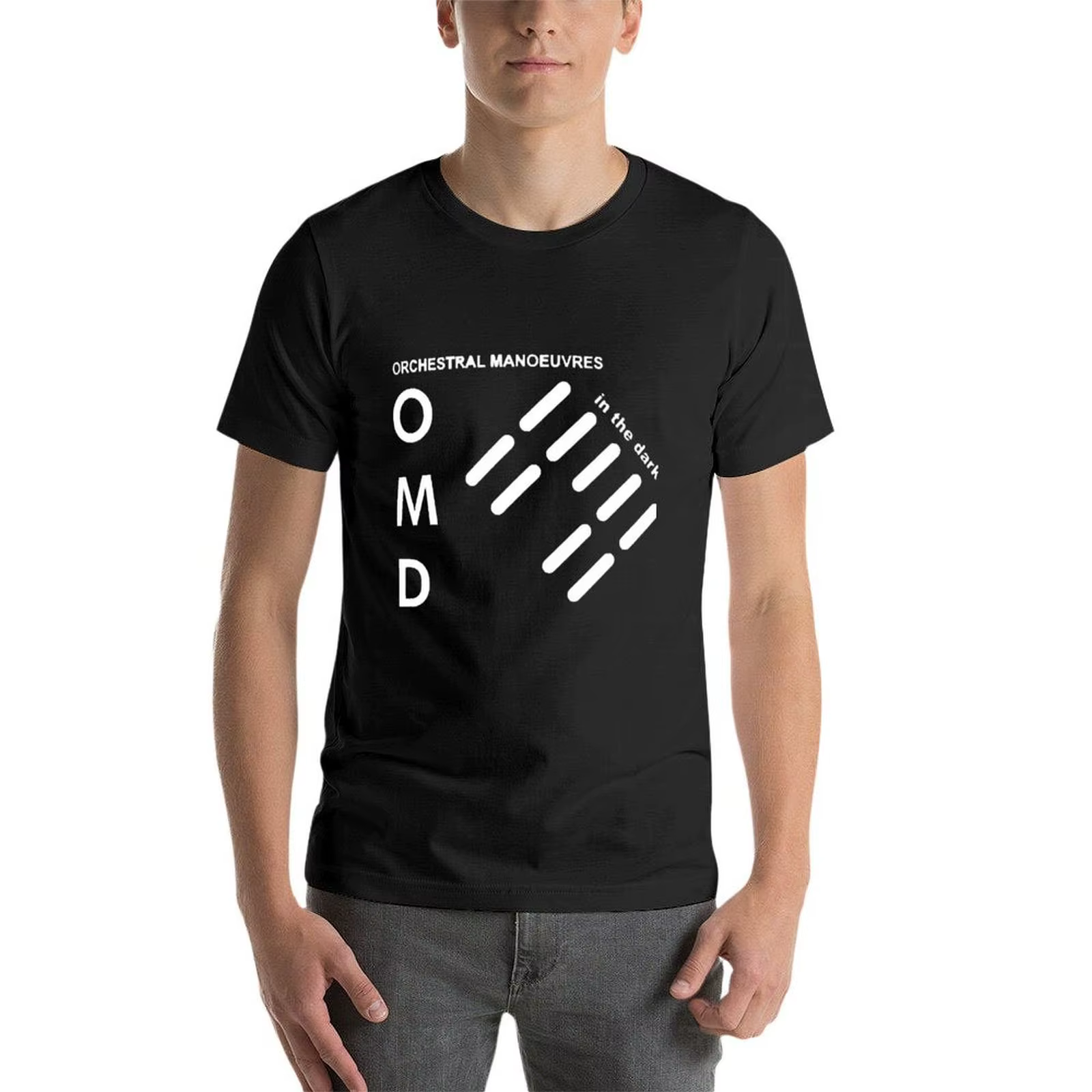 T-shirt OMD en coton uni pour hommes, vêtements d'été